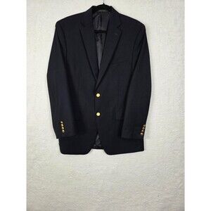 Lauren Ralph Lauren Sport Coat Blazer 38R Blue Wool Blend Gold Button Classic
